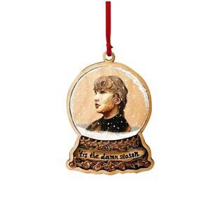 Taylor Swift Flat 2D Tis The Damn Season Snow Globe Christmas Ornament